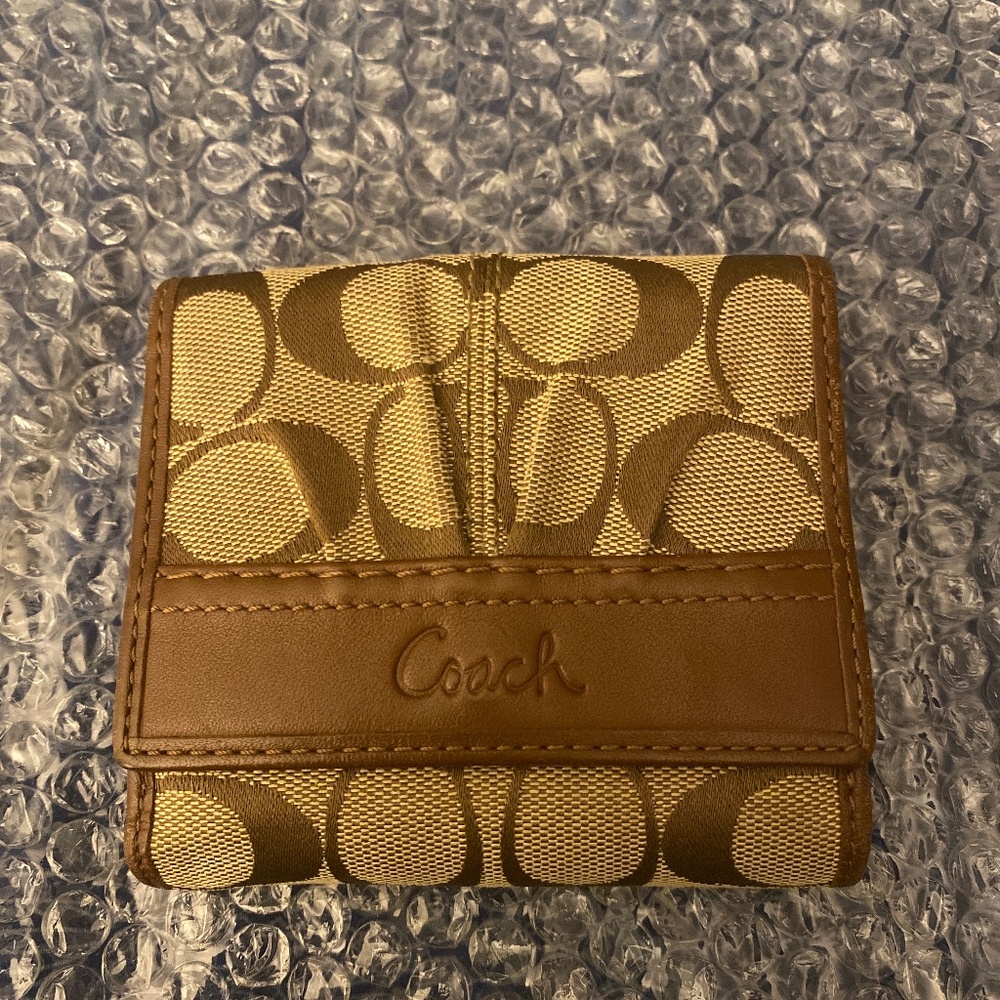 Double sided coach snap wallet
